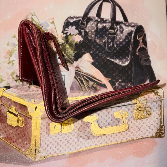 Gucci Marmont Signature GG Wallet Brown Leather Trim And Tan Canvas in Bag EUC 🚩 - Picture 9 of 10